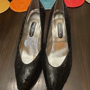 Ann Marino Black Sequin Heels